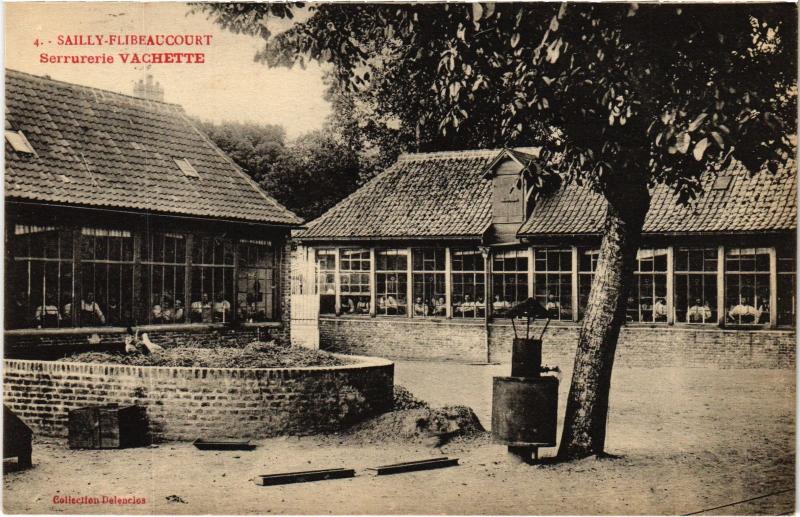 Carte postale ancienne Sailly Flibeaucourt Serrurerie Vachette à Sailly-Flibeaucourt