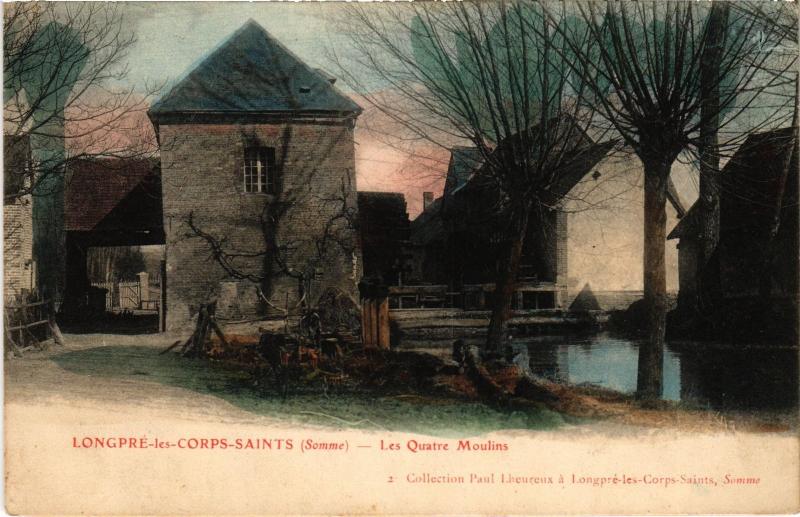 Carte postale ancienne Longre les Corps Saints les 4 moulins
