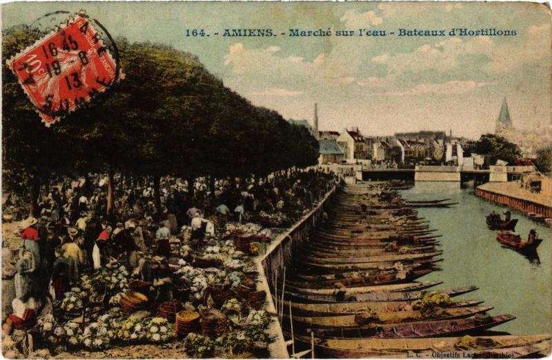 Carte postale ancienne Amiens le marche à Amiens