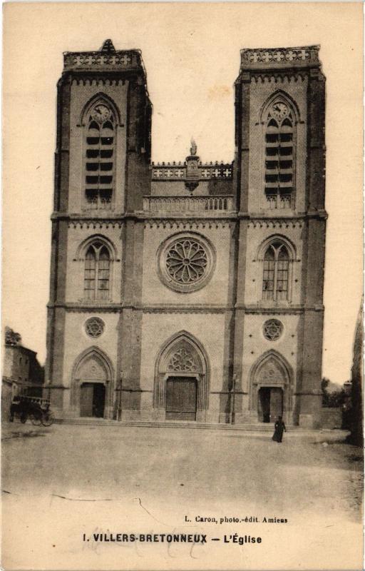 Carte postale ancienne Villers Bretonneux eglise à Villers-Bretonneux