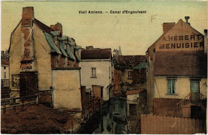 Carte postale ancienne Amiens Canal d'Engoulvent à Amiens