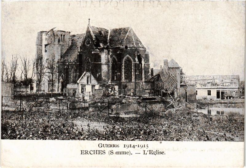 Carte postale ancienne Erches eglise à Erches