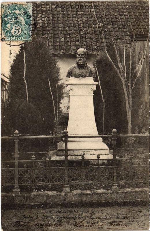 Carte postale ancienne Vraignes Statue de Crinon
