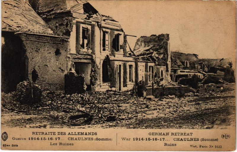 Carte postale ancienne Chaulnes les ruines à Chaulnes