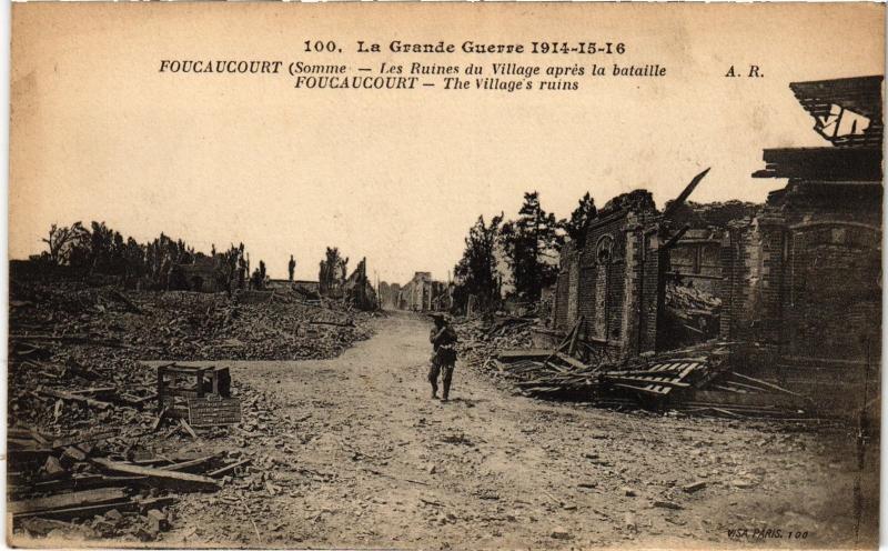 Carte postale ancienne Foucacourt ruines du village