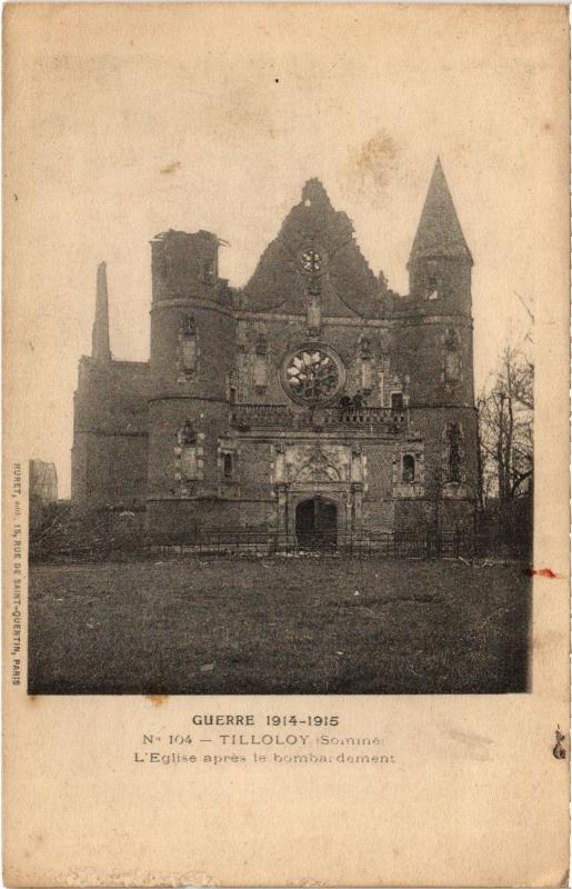 Carte postale ancienne Tilloloy eglise à Tilloloy