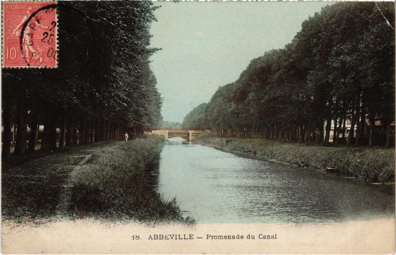 Carte postale ancienne Abbeville Promenade du Canal à Abbeville