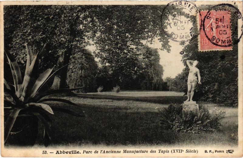 Carte postale ancienne Abbeville Parc de l'Ancienne Manufacture des Tapis à Abbeville