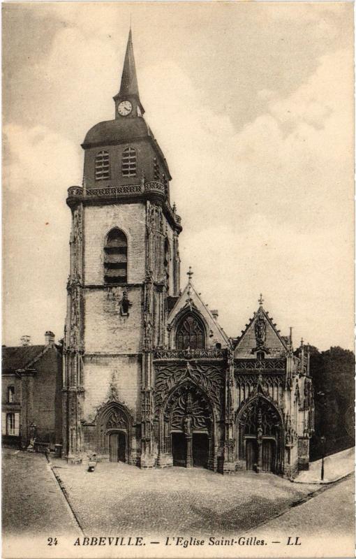 Carte postale ancienne Abbeville Eglise Saint-Gilles à Abbeville
