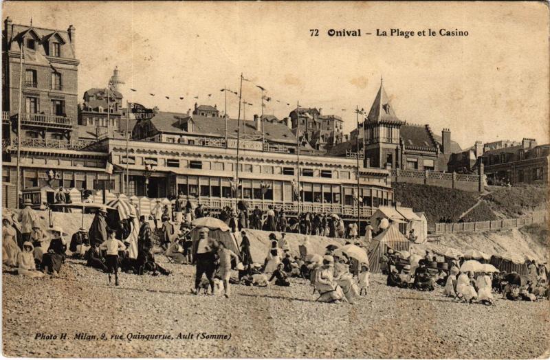 Carte postale ancienne Onival la plage et le Casino