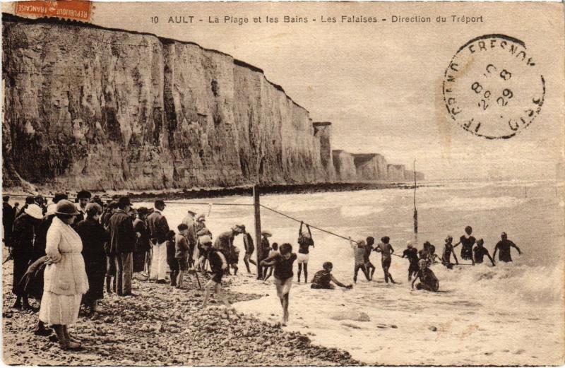 Carte postale ancienne Ault la plage et les bains
