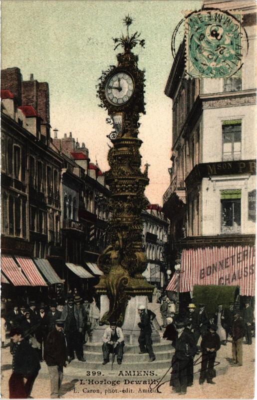 Carte postale ancienne Amiens Horloge Dewailly à Amiens