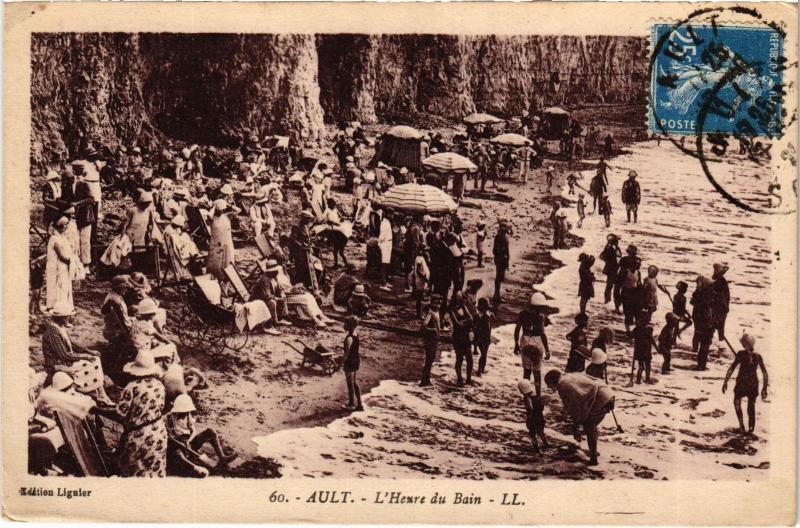 Carte postale ancienne Ault Heure du Bain