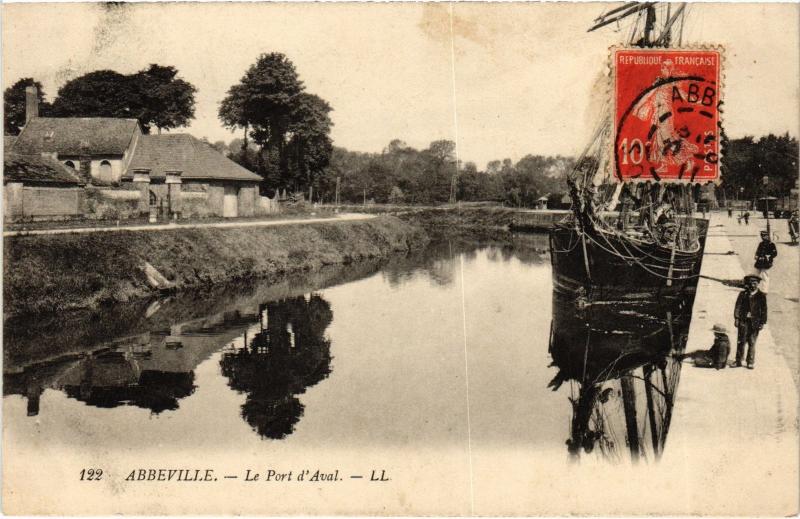 Carte postale ancienne Abbeville Port d'Aval à Abbeville