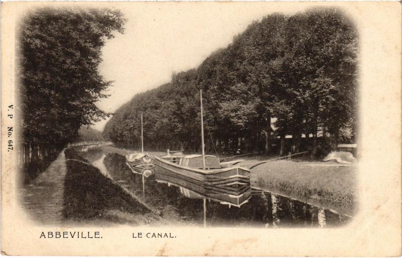 Carte postale ancienne Abbeville le canal à Abbeville