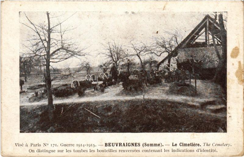 Carte postale ancienne Beuvraignes le Cimetiere à Beuvraignes
