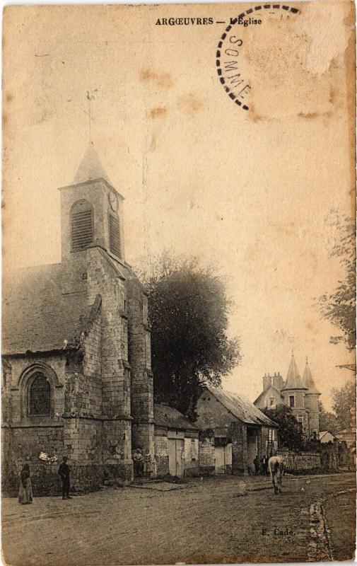 Carte postale ancienne Argoeuvres eglise
