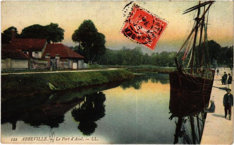 Carte postale ancienne Abbeville Port d'Aval à Abbeville