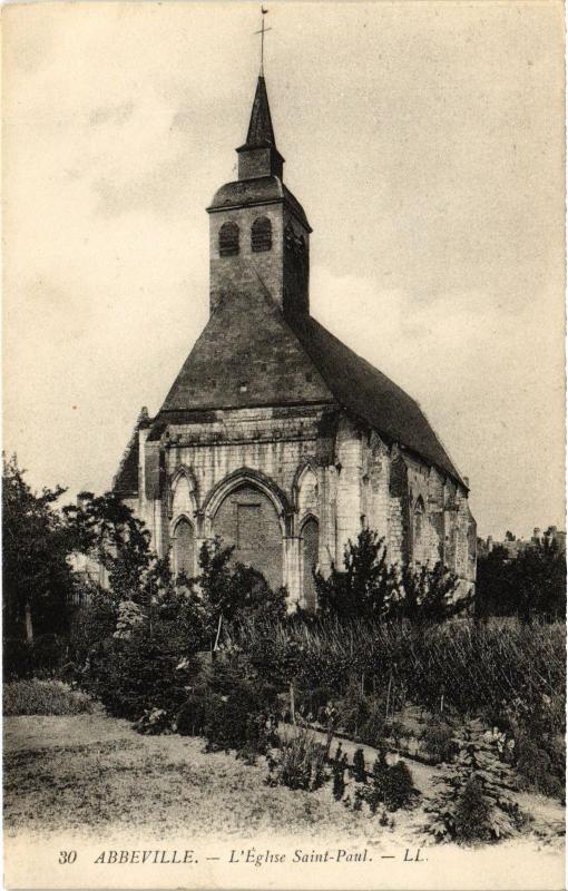 Carte postale ancienne Abbeville Eglise Saint-Paul à Abbeville
