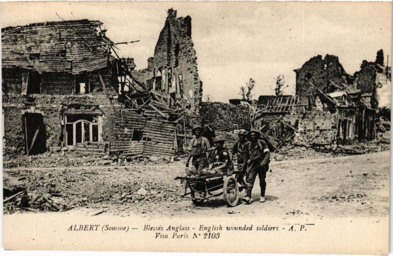Carte postale ancienne Albert Blesses Anglais à Albert