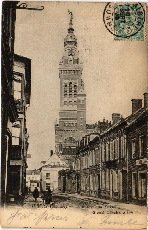 Carte postale ancienne Albert Rue de la Bapaume à Albert