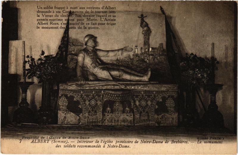 Carte postale ancienne Albert interieur de l'eglise à Albert