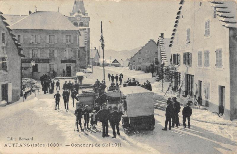 Carte postale ancienne Autrans - Concours De Ski 1911