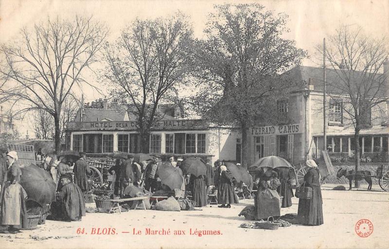 Carte postale ancienne Blois - Le Marche Aux Legumes à Blois