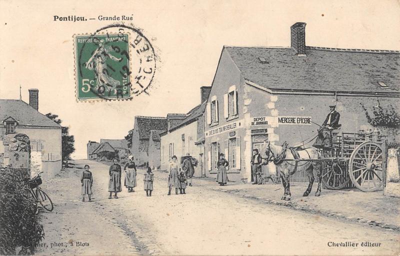 Carte postale ancienne Pontijou - Grande Rue
