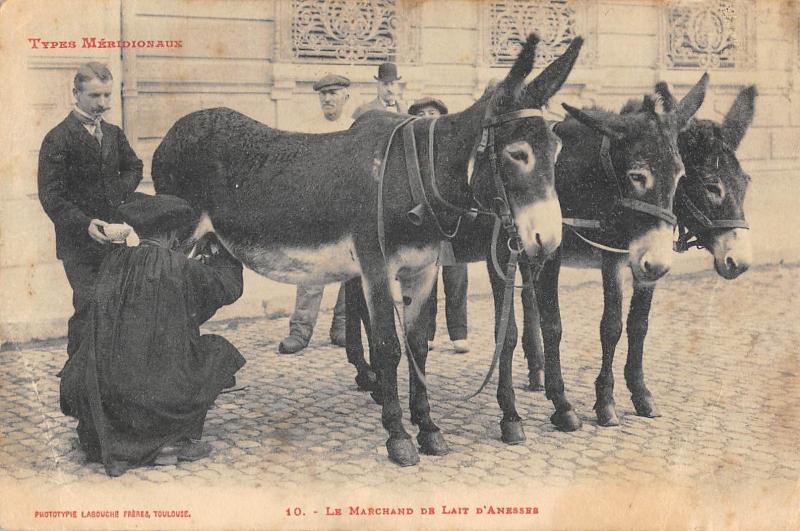 Carte postale ancienne Types Meridionaux - Le Marchand De Lait D'Anesses