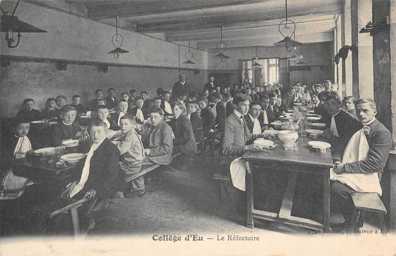 Carte postale ancienne College D'Eu - Le Refectoire - cpa rare