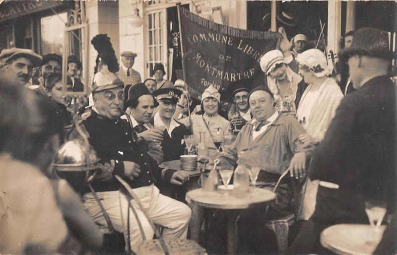 Carte postale ancienne Carte Photo Situee Au Treport - Commune Libre De Montmartre
