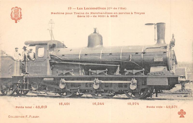 Carte postale ancienne Train - Les Locomotives (Cie De L'Est) - Machine Trains Marchandises Troyes