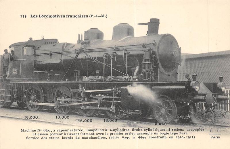 Carte postale ancienne Train - Les Locomotives (P.L.M.) - Machine N°4402