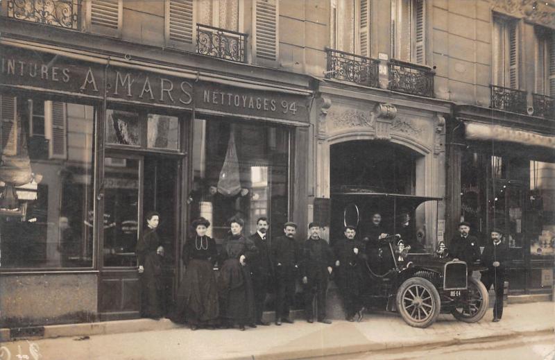 Carte postale ancienne Carte Photo - A Mars - Teintures Nettoyage - Rue Saint-Charles à Paris 15e