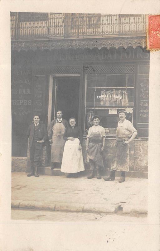 Carte postale ancienne Vincennes - Carte Photo - Triperie Des Abattoirs - Ernest Charlin à Vincennes