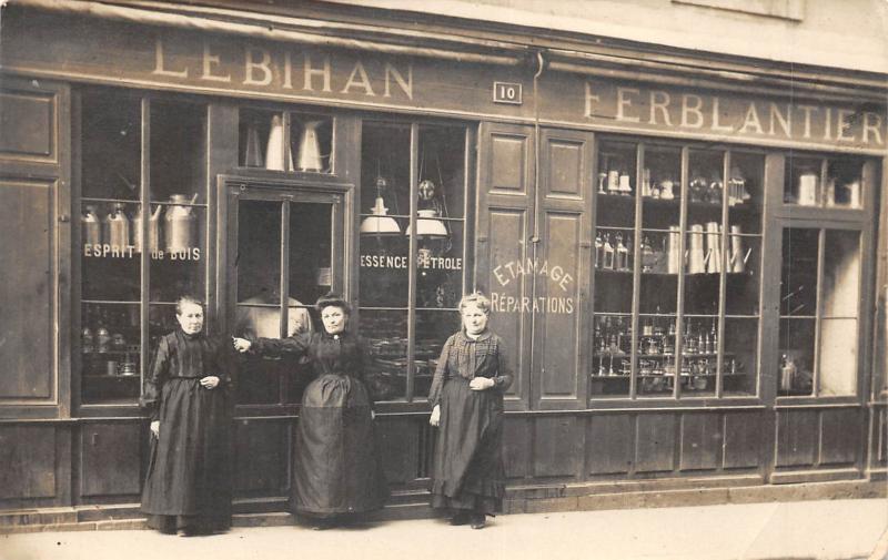 Carte postale ancienne Courbevoie - Carte Photo - Le Bihan - Etamage Ferblantier à Courbevoie