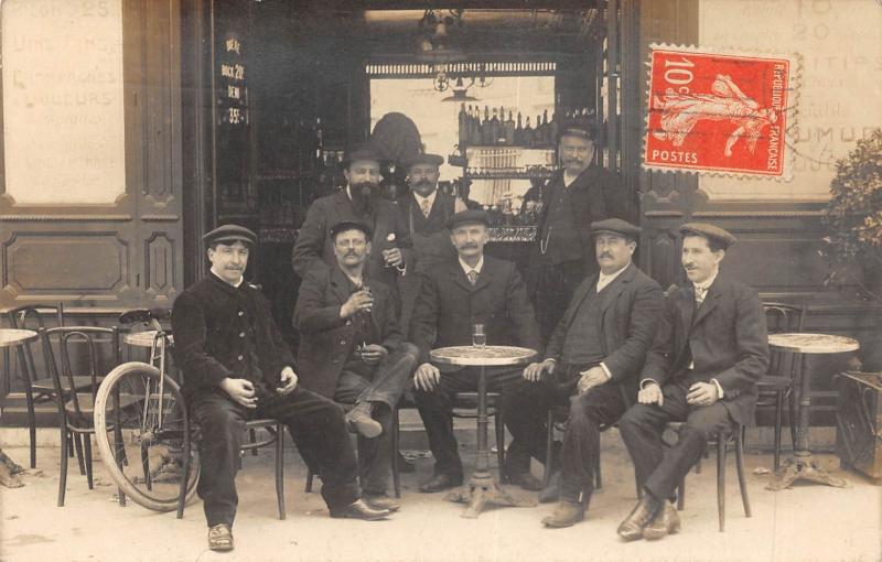 Carte postale ancienne Chinon - Carte Photo - Cafe Bar à Chinon