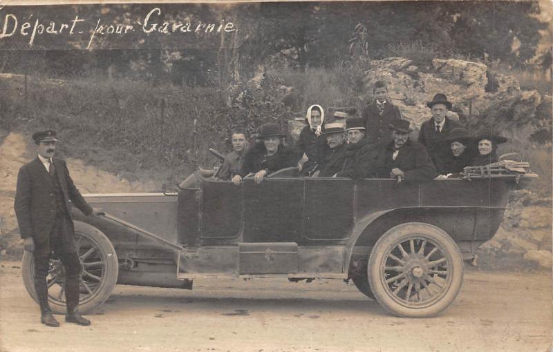 Carte postale ancienne Gavarnie - Carte Photo - Autobus Des Touristes - Depart Pour Gavarnie