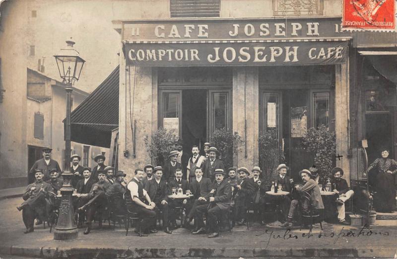 Carte postale ancienne Lyon - Carte Photo - Cafe Joseph - Comptoir Joseph - 11 Rue Marignan A Ly à Lyon