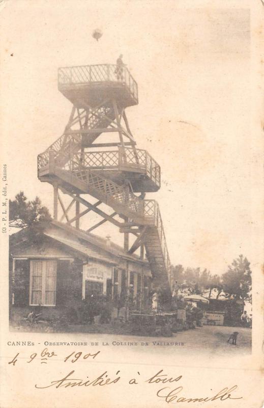 Carte postale ancienne Cannes - Observatoire De La Colline De Vallauris à Cannes