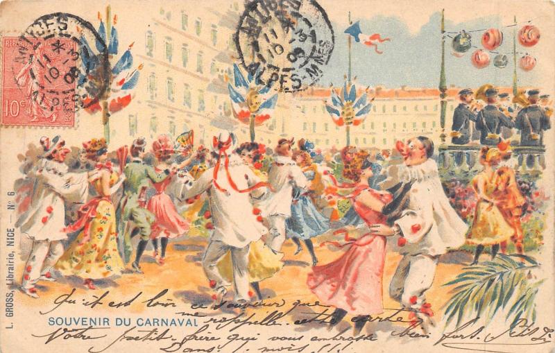 Carte postale ancienne Souvenir Du Carnaval De Nice - Cpa Illustrateur