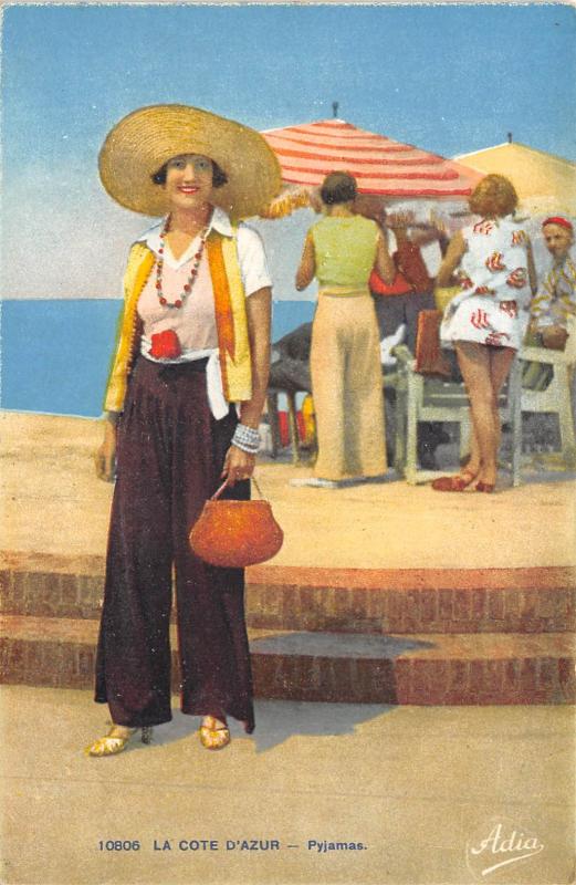 Carte postale ancienne La Cote D'Azur - Pyjamas