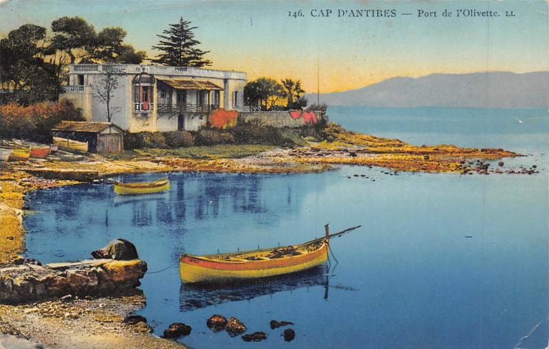 Carte postale ancienne Cap D'Antibes - Port De L'Olivette à Antibes