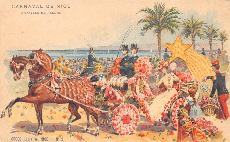 Carte postale ancienne Nice - Carnaval Bataille De Fleurs à Nice