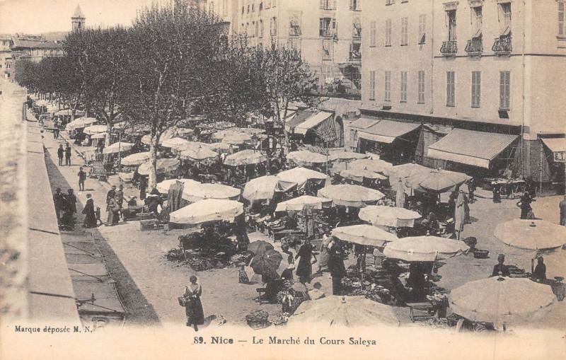 Carte postale ancienne Nice - Le Marche Du Cours Saleya à Nice
