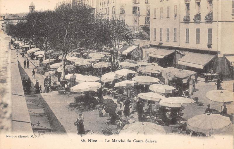 Carte postale ancienne Nice - Le Marche Du Cours Saleya à Nice