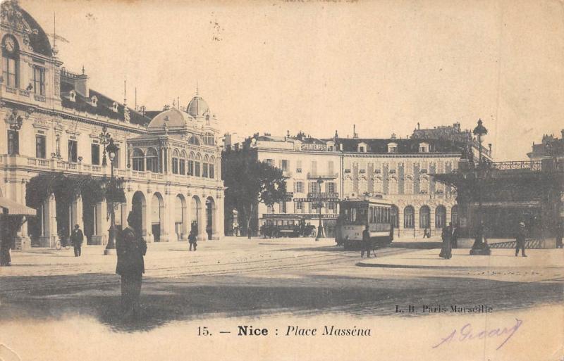 Carte postale ancienne Nice - Place Massena à Nice