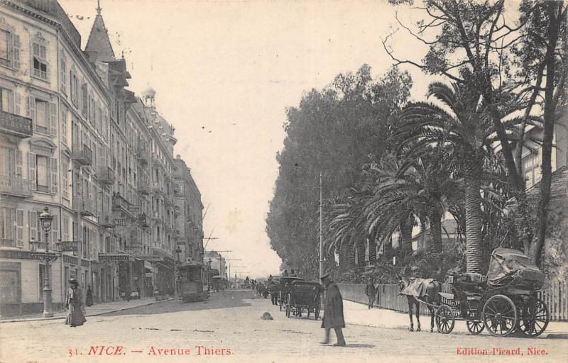 Carte postale ancienne Nice - Avenue Thiers à Nice