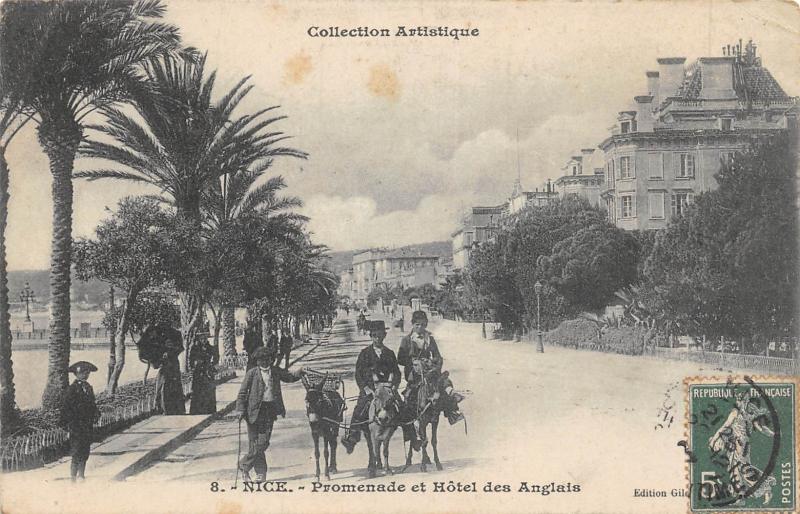 Carte postale ancienne Nice - Promenade Et Hotel Des Anglais à Nice